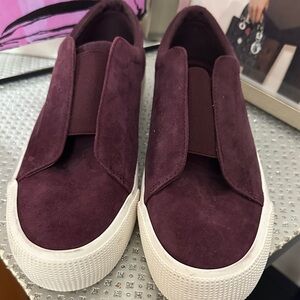 Ralph Lauren Women's Burgundy Slip-On Sneakers